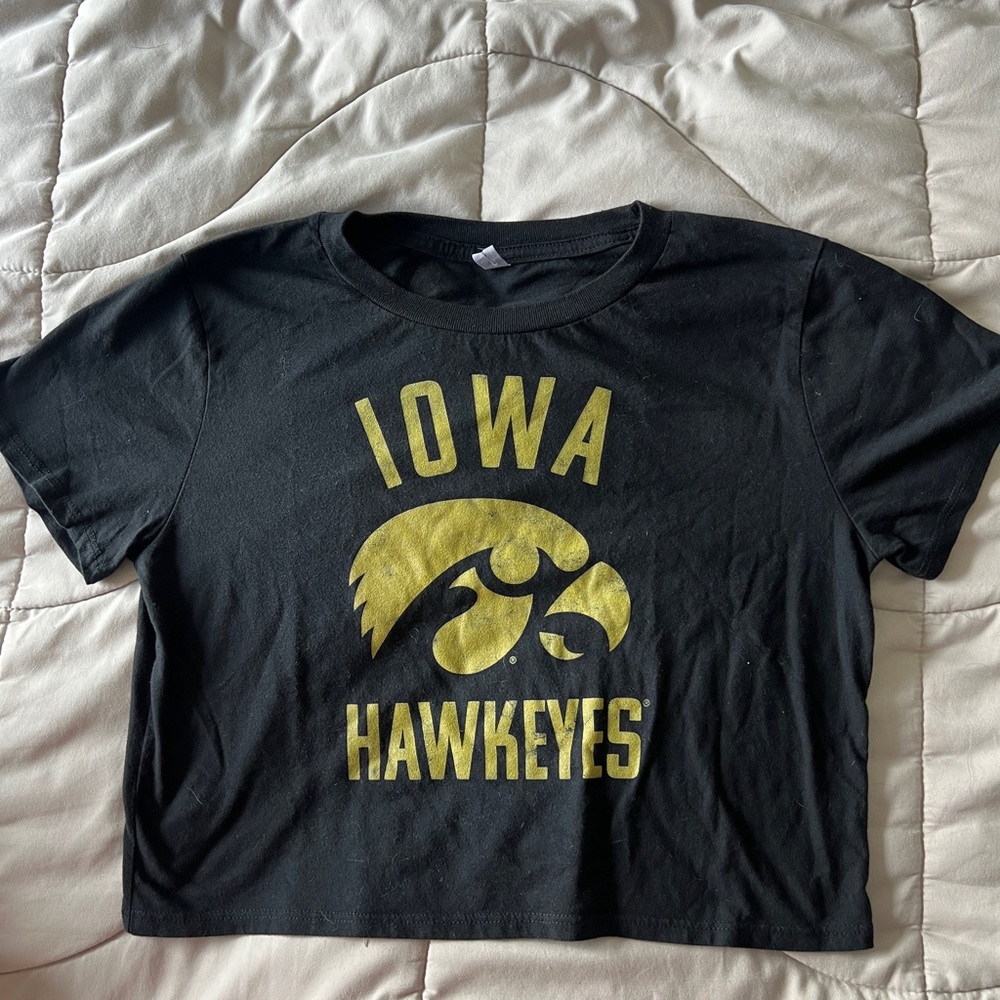 Iowa Hawkeyes Black Crop Top